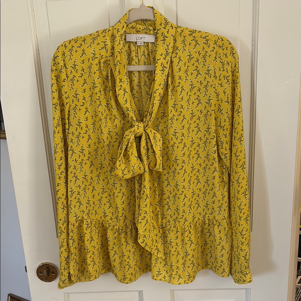 LOFT Yellow Blouse Top